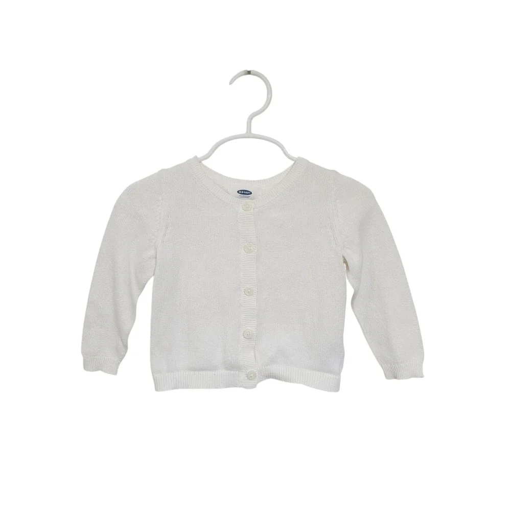 White Old Navy baby cardigan sweater size 18-24 mo